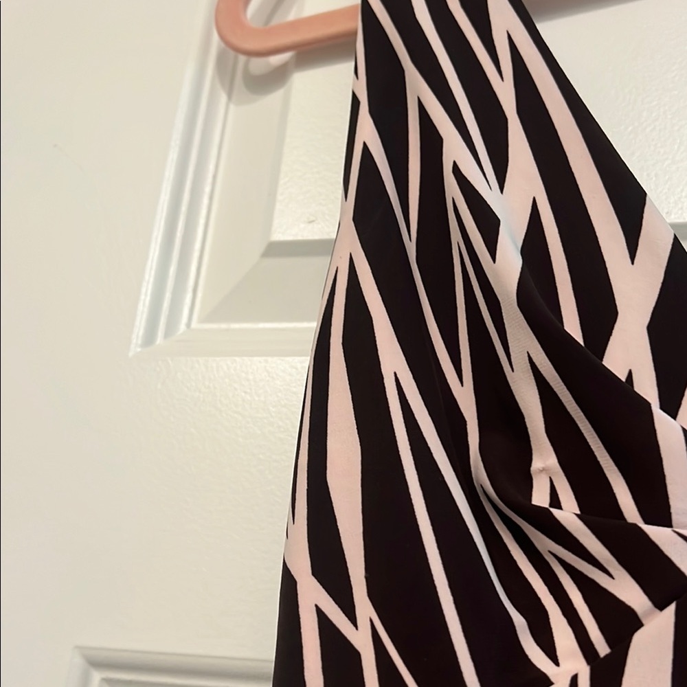 Donna Ricco Brown and Cream Halter Midi Dress - Picture 4 of 9